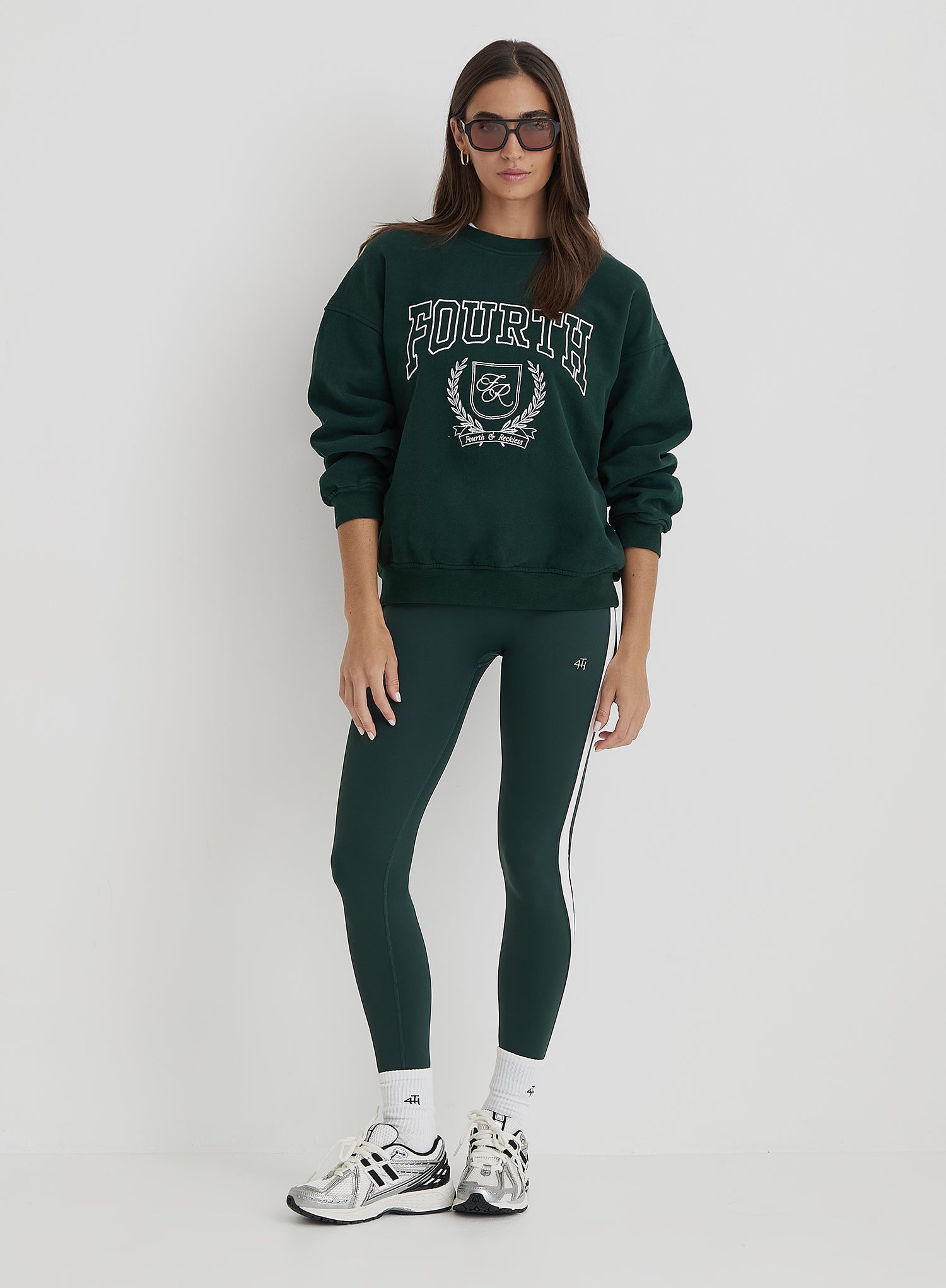 Green Fourth Varsity Relaxed Oversized Sweatshirt